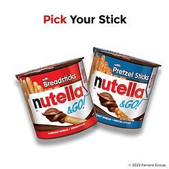 Nutella & GO! Bulk 24 Pack, Hazelnut and Cocoa Spread with Pretzel Sticks, Stocking Stuffers, Snack Cups, 1.9 oz Each​