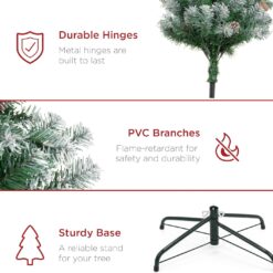 Best Choice Products 6ft Pre-Decorated Holiday Christmas Tree for Home, Office, Party Decoration