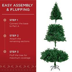 Best Choice Products Artificial Christmas Tree, 7.5ft Premium Unlit Hinged Design