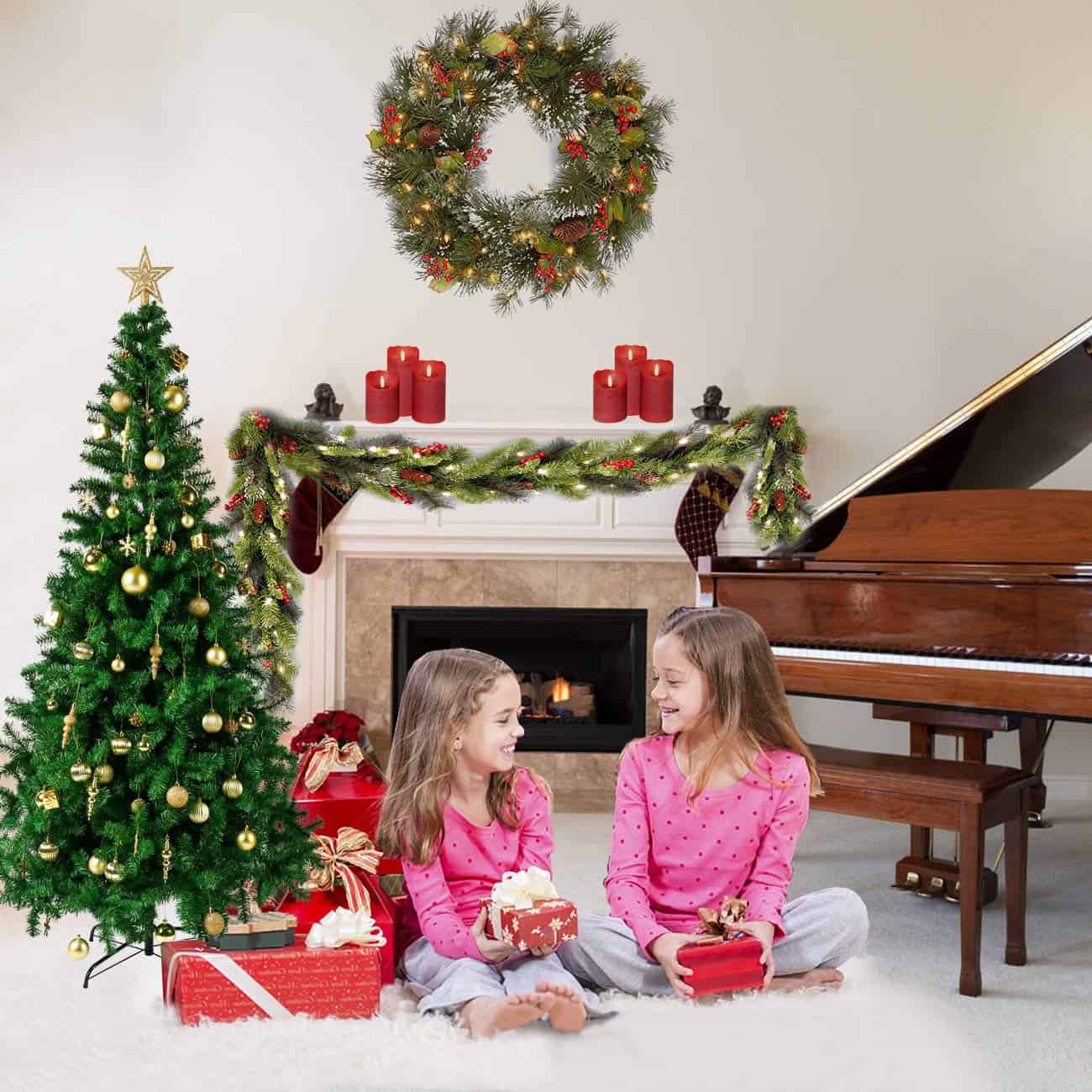 Sunnyglade 4 FT Premium Artificial Christmas Tree 400 Tips Full Tree Easy to Assemble with Christmas Tree Stand (4ft)