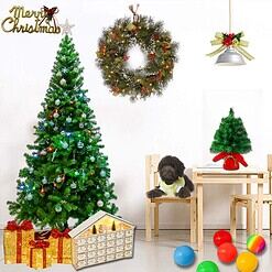 Sunnyglade 6 FT Premium Artificial Christmas Tree 1000 Tips Full Tree Easy to Assemble with Christmas Tree Stand (6ft)