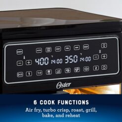 Oster 11-Quart Flex Air Fryer Oven, Dual Air Fryer with 2 Cooking Zones, Double Air Fryer with 6 Cooking Functions, Large Air Fryer with 2 Frying Baskets