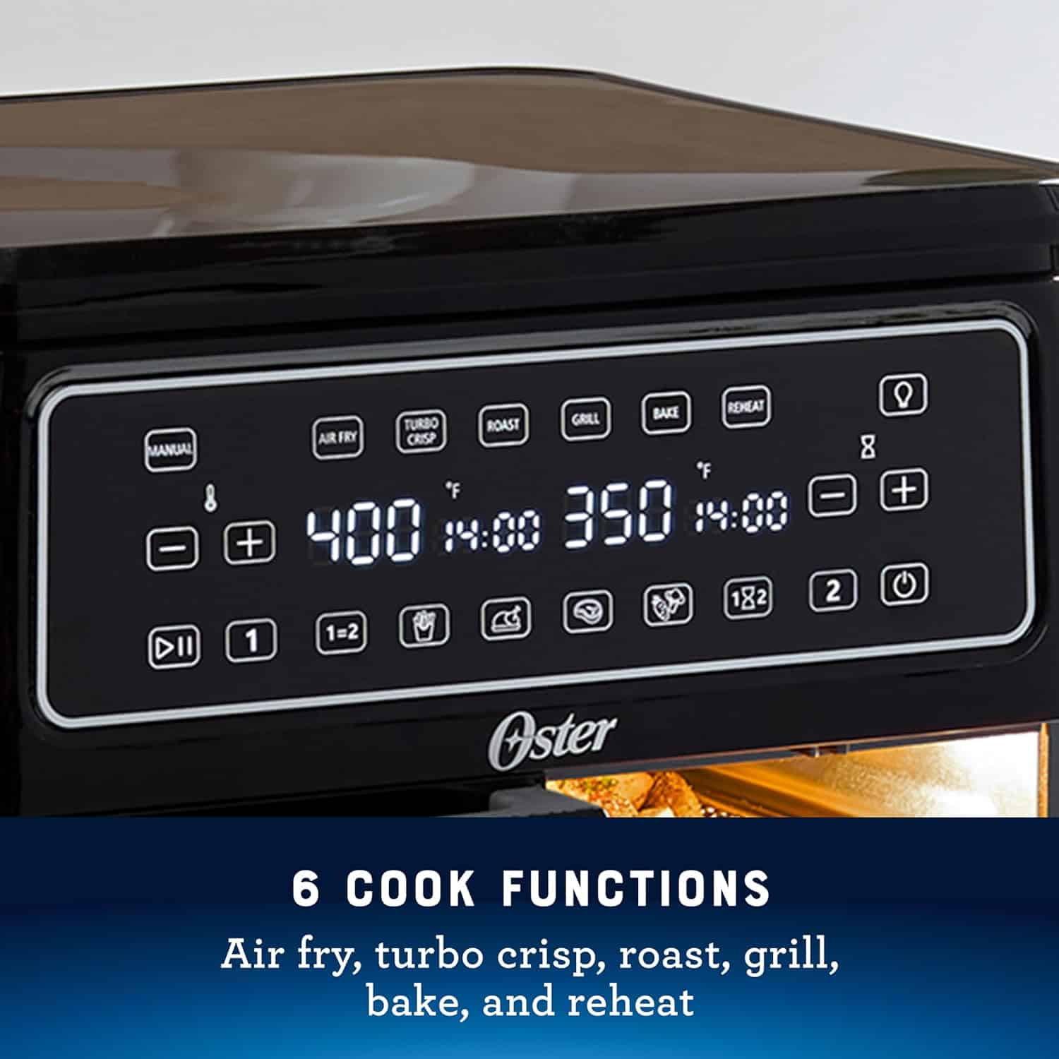 Oster 11-Quart Flex Air Fryer Oven, Dual Air Fryer with 2 Cooking Zones, Double Air Fryer with 6 Cooking Functions, Large Air Fryer with 2 Frying Baskets