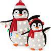 Best Choice Products 2-Piece Lighted Penguin Family, 3ft Pop-Up Outdoor Christmas Holiday Decoration - Red