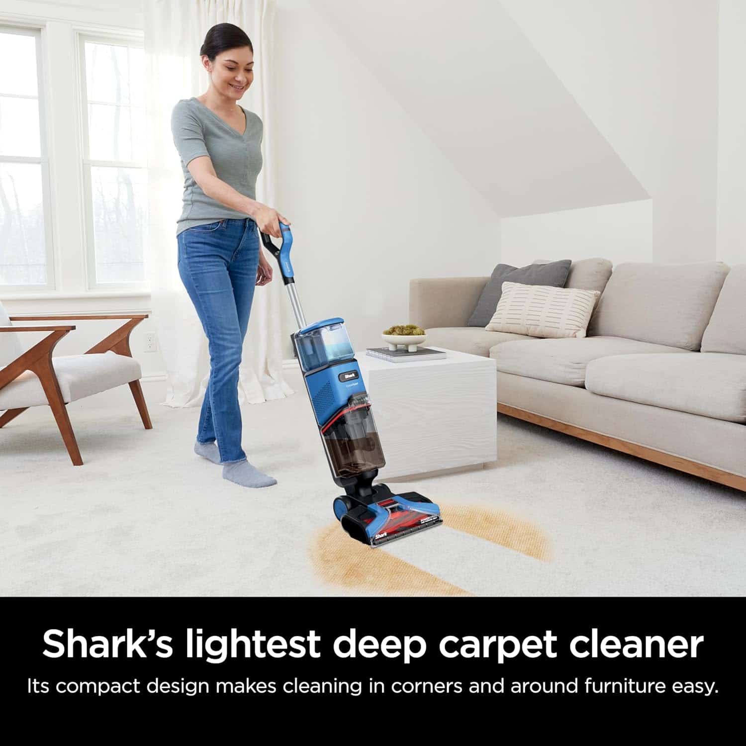 Shark CarpetXpert, Upright Carpet & Area Rug Cleaner for Pets, Deep Carpet Cleaning & Dirt & Grime Removal, Carpet Shampooer, Blue, EX121BRN