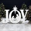 Best Choice Products 46in Outdoor Joy Christmas Nativity Decoration, 3 Piece Yard Decor Sign Holy Weather Resistant PVC Silhouette - White