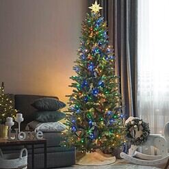 Honeywell 7.5 ft Pre-Lit Christmas Tree, Churchill Pine Artificial Christmas Tree with 400 Color Changing LEDs