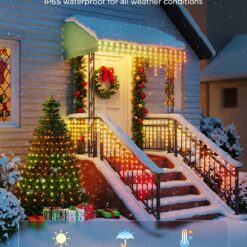 Govee Icicle Lights, Smart RGBIC Christmas Icicle Lights for Outside, 33ft with 400 LEDs Icicle Christmas Lights Outdoor