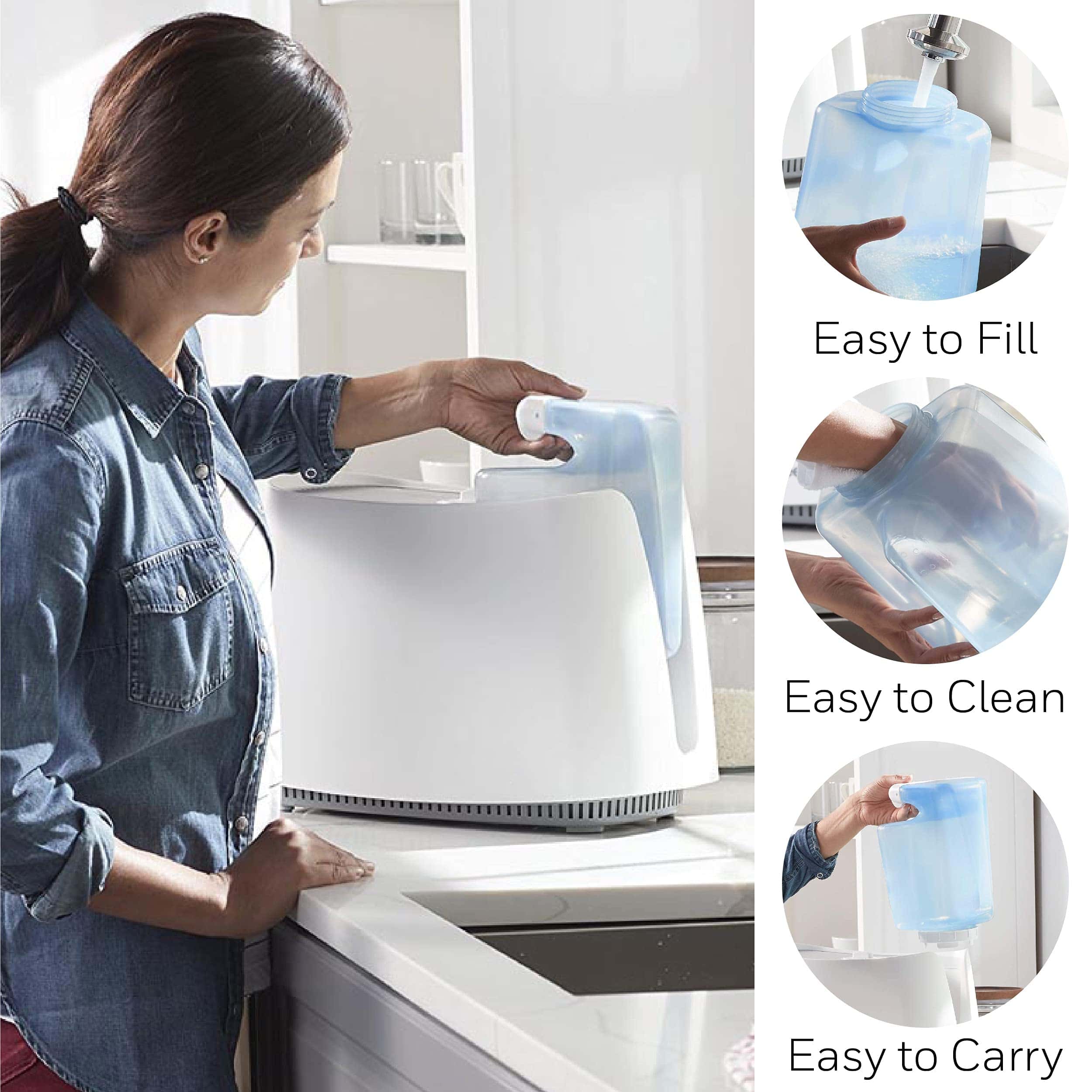 Honeywell Cool Moisture Humidifier, Medium Room, 1 Gallon Tank, White – Invisible Moisture Humidifier for Baby, Kids, Adult Bedrooms