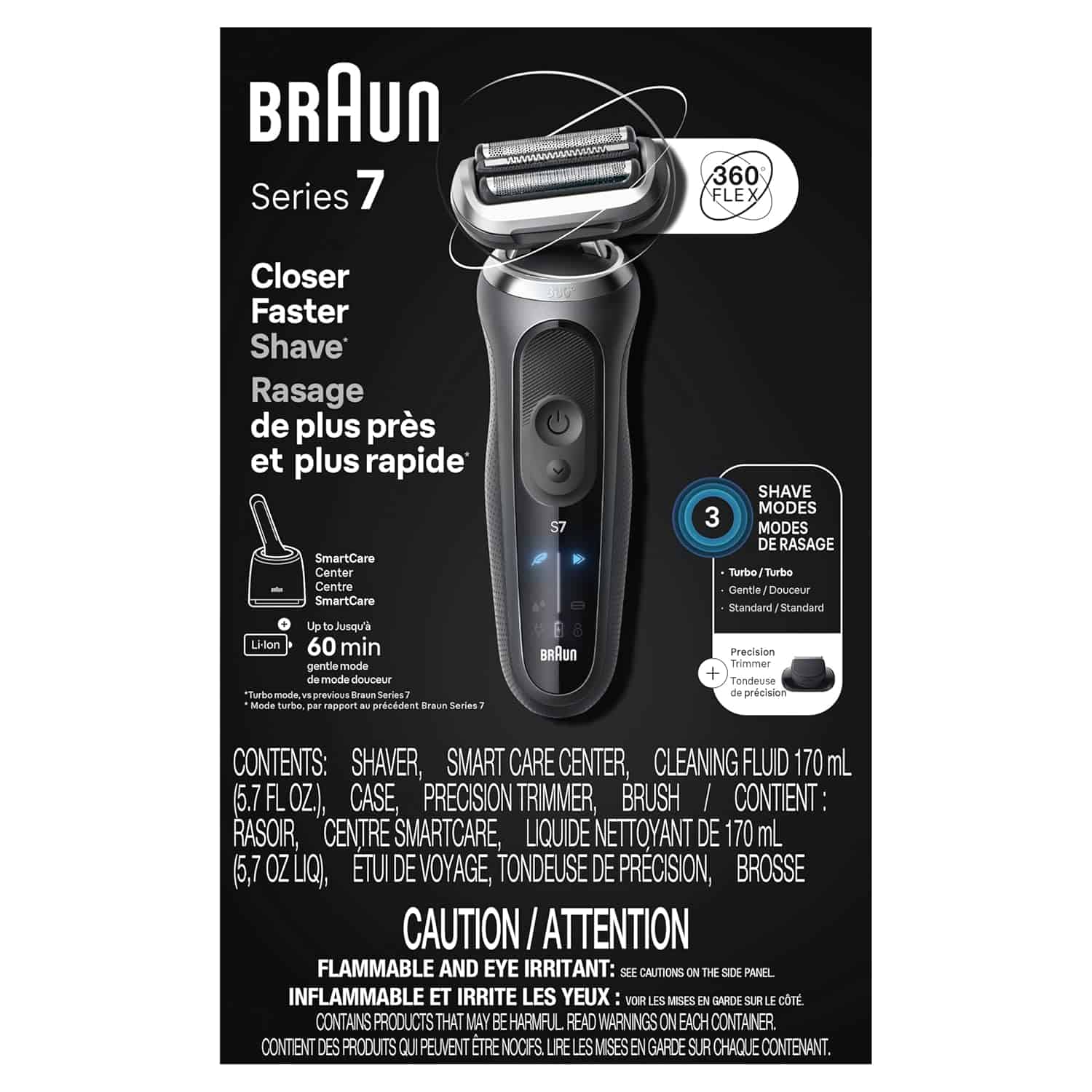 Braun Series 7 Wet/Dry Electric Shaver with Smart Center - Grey