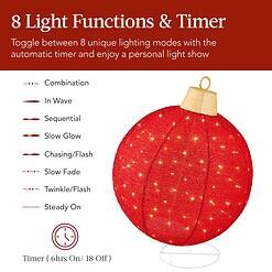 Best Choice Products 2pc Lighted Pop-Up Outdoor Christmas Ornament Set - Red/White