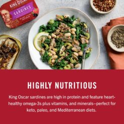 King Oscar Skinless & Boneless Sardines, Olive Oil, 52.56 Oz, Pack of 12