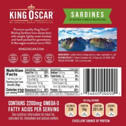King Oscar Sardines Extra Virgin Olive Oil, 3.75-Ounce Cans (Pack of 12)