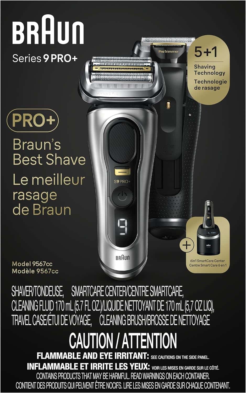 Braun Series 9 PRO+ Electric Shaver with 6 in 1 SmartCare Center - Silver