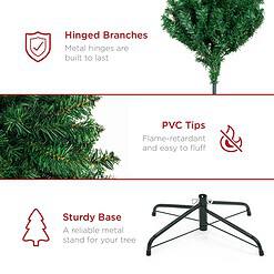 Best Choice Products Artificial Christmas Tree, 4.5ft Premium Unlit Hinged Design