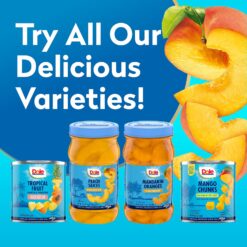 Alternative view of Dole Fruit Jars, Yellow Cling Sliced Peaches in 100% Fruit Juice, Gluten Free, Pantry Staples, 23.5 Oz Resealable Jars, (Pack of 8)
