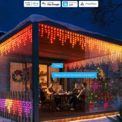 Govee Icicle Lights, Smart RGBIC Christmas Icicle Lights for Outside, 33ft with 400 LEDs Icicle Christmas Lights Outdoor