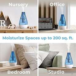 Pure Enrichment MistAire Studio Ultrasonic Cool Mist Humidifier - Small & Compact, Overnight Operation, 2 Mist Settings