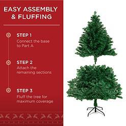 Best Choice Products Artificial Christmas Tree, 4.5ft Premium Unlit Hinged Design
