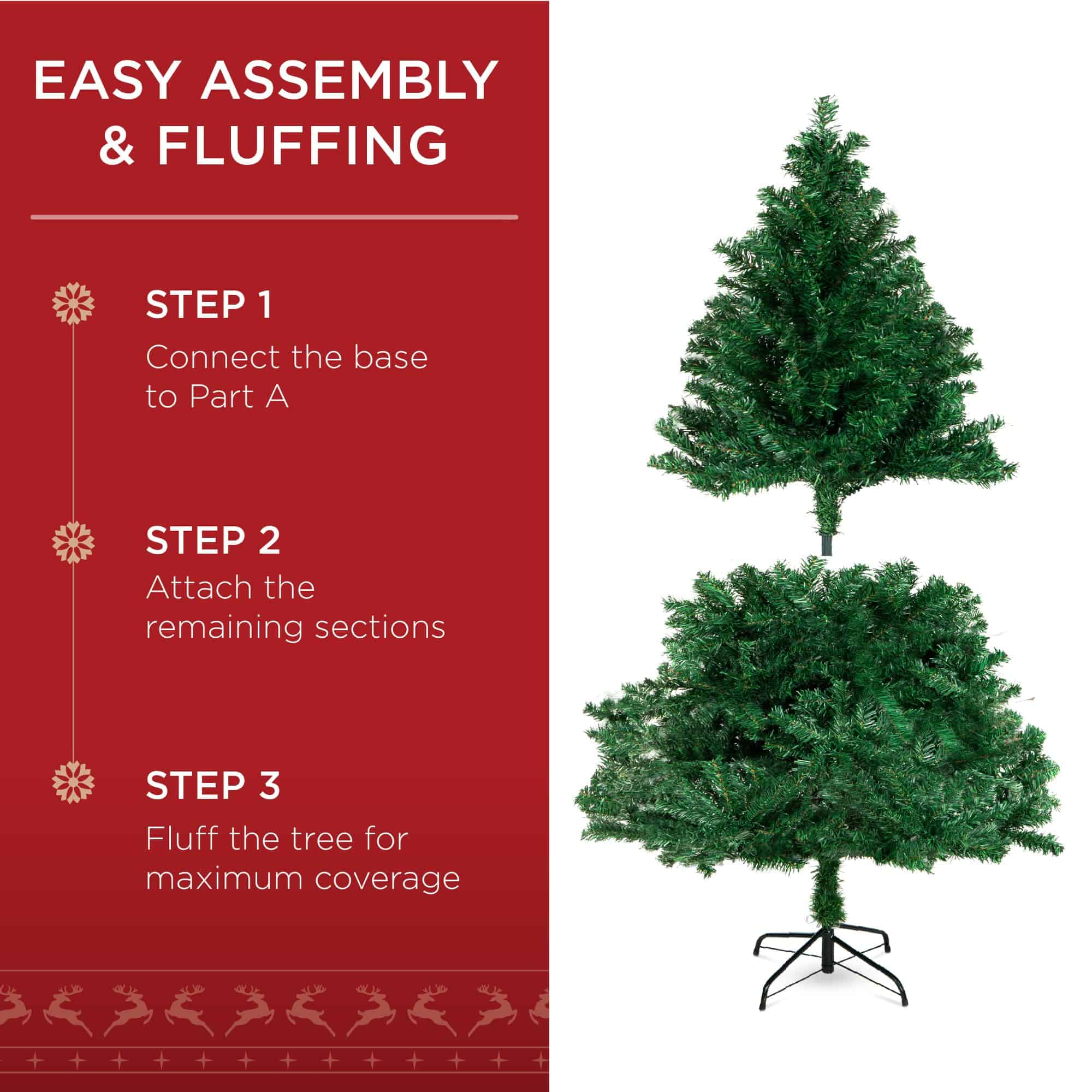 Best Choice Products Artificial Christmas Tree, 4.5ft Premium Unlit Hinged Design
