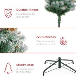 Best Choice Products 12ft Pre-Decorated Holiday Christmas Tree for Home, Office, Party Decoration w/ 4,188 PVC Branch Tips
