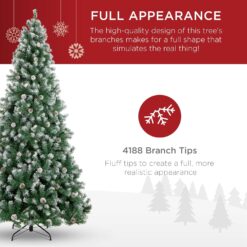 Best Choice Products 12ft Pre-Decorated Holiday Christmas Tree for Home, Office, Party Decoration w/ 4,188 PVC Branch Tips