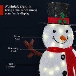 Best Choice Products 4ft 4-Piece 2D Lighted Christmas Snowman Family Set, Large Outdoor Yard Decor Holiday Decoration w/ 160 Twinkling LED Lights