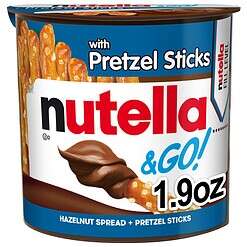 Nutella & GO! Bulk 24 Pack, Hazelnut and Cocoa Spread with Pretzel Sticks, Stocking Stuffers, Snack Cups, 1.9 oz Each​