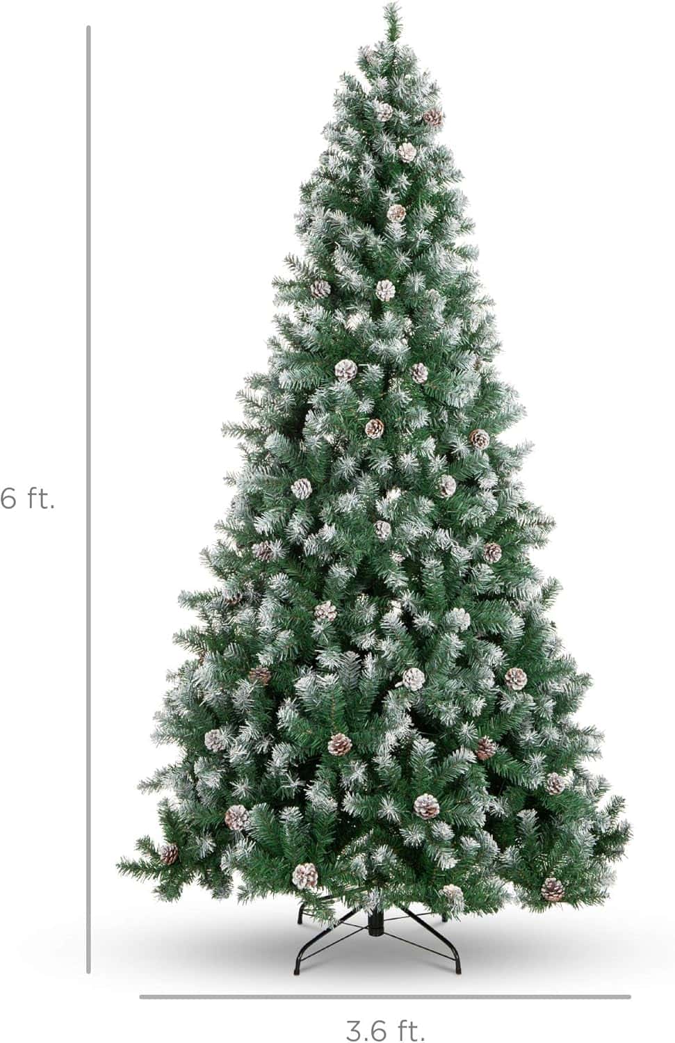Best Choice Products 6ft Pre-Decorated Holiday Christmas Tree for Home, Office, Party Decoration