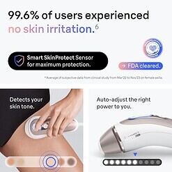 Braun IPL Pro 7 IPL Hair Removal with Venus Razor for Men & Women - White/Gold