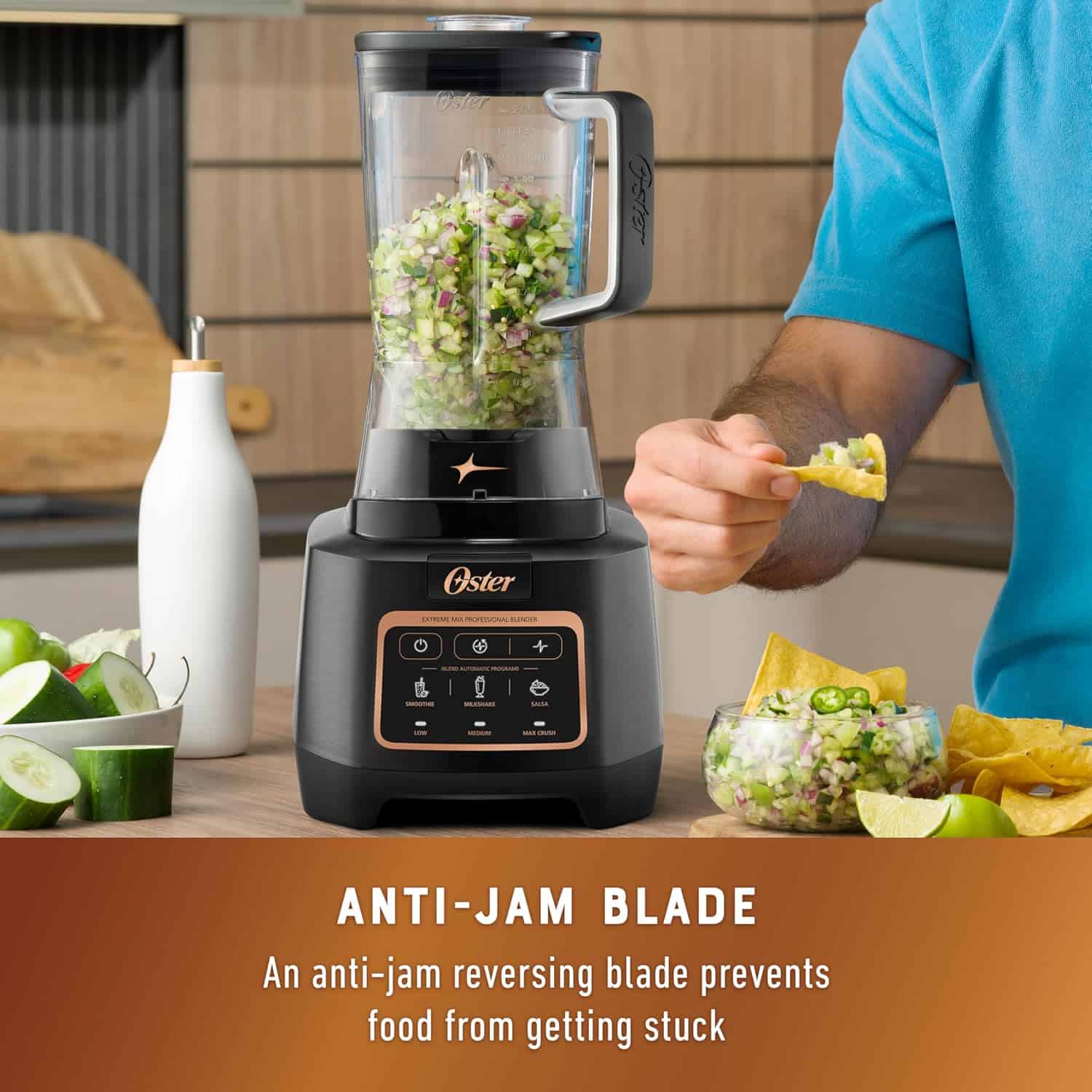 Oster Extreme Mix Blender, 1500 Watt High Speed Blender with 10-Point Blade, 64 oz. Kitchen Blender with Auto Programs