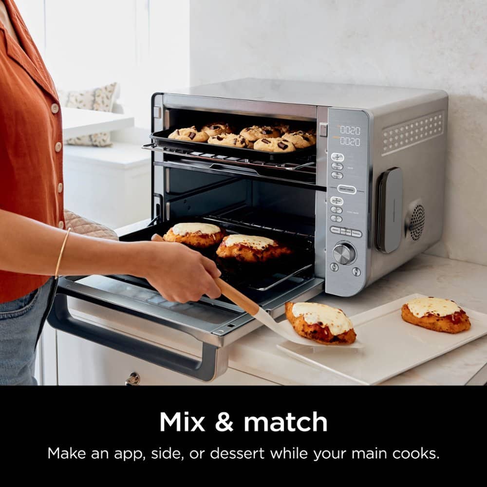 Ninja - Double Stack XL Countertop Oven & Air Fryer with Pro Cook System - Stainless Steel