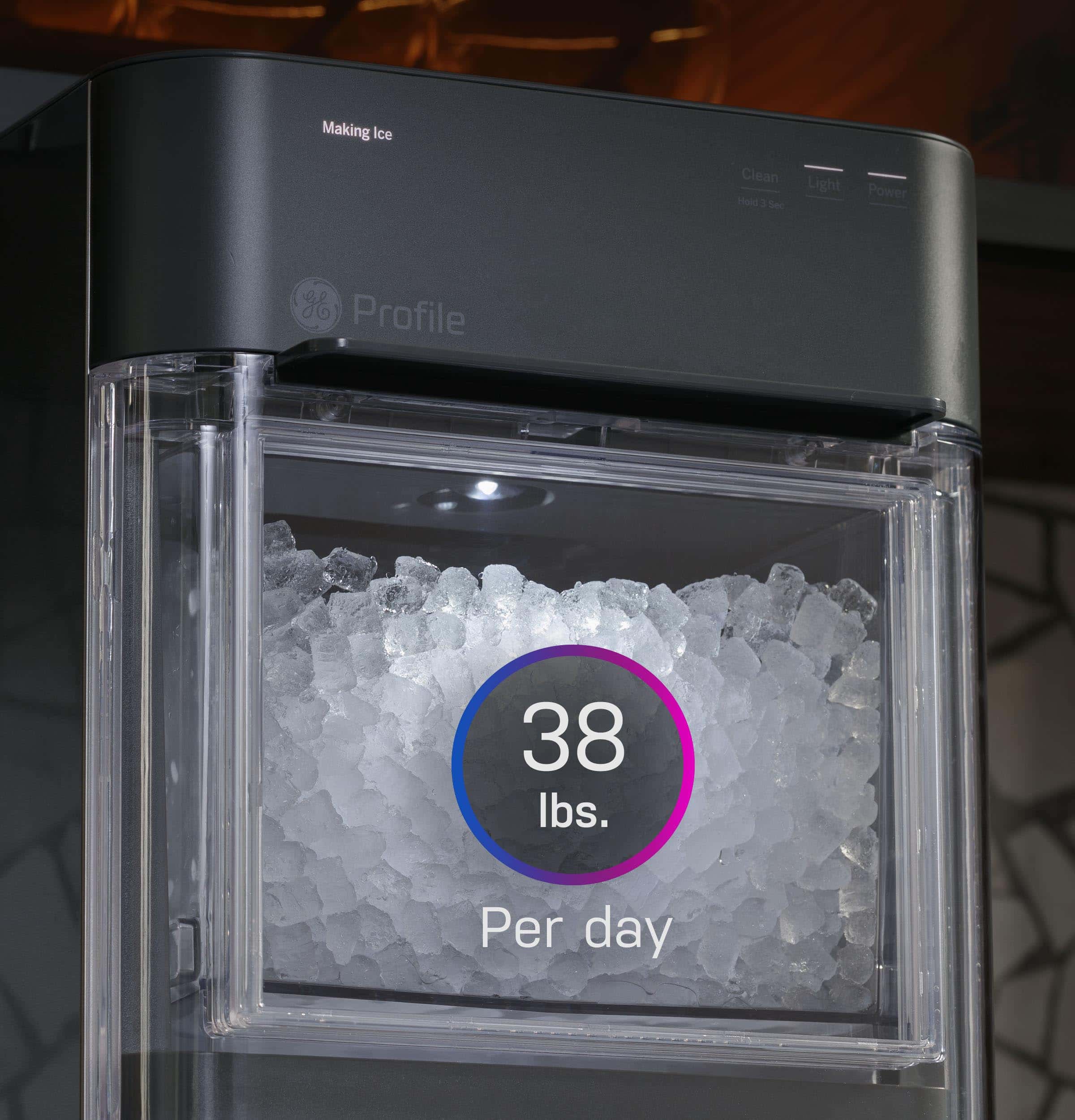 GE Profile Opal 2.0 Countertop Nugget Ice Maker, Ice Machine with WiFi Connectivity, Smart Home Kitchen Essentials, Black Stainless