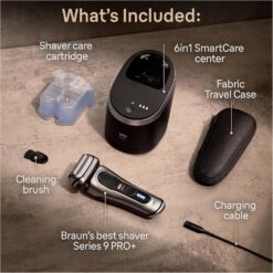 Braun Series 9 PRO+ Electric Shaver with 6 in 1 SmartCare Center - Silver