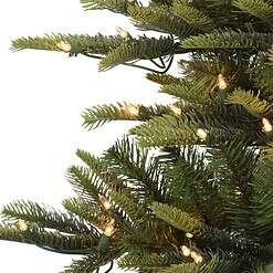 Puleo International 7.5 Foot Pre-Lit Aspen Fir Artificial Christmas Tree with 700 UL Listed Clear Lights Green