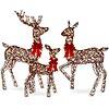 Best Choice Products 3-Piece Large Lighted Christmas Deer Family Set 5Ft Outdoor Yard Decoration - Brown
