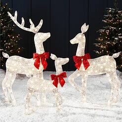 Best Choice Products 4ft 3-Piece 2D Lighted Christmas Deer Family Set, Large Outdoor Yard Reindeer Holiday Decoration