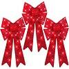 Best Choice Products Set of 3 Bows Pre-Lit Christmas Bow Decoration, Indoor/Outdoor LED Holiday Décor w/ 30 Lights - Red