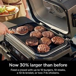Ninja, Woodfire Pro XL Outdoor Grill & Smoker, Thermometer, 4-in-1 Master Grill, BBQ Smoker, Outdoor Air Fryer, Bake, Portable, Electric Grill, Dark Grey, OG850