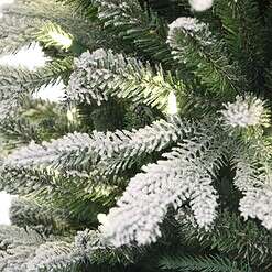 Puleo International Pre-Lit Potted Flocked Arctic Fir Pencil Artifical Artificial Christmas Tree, Green
