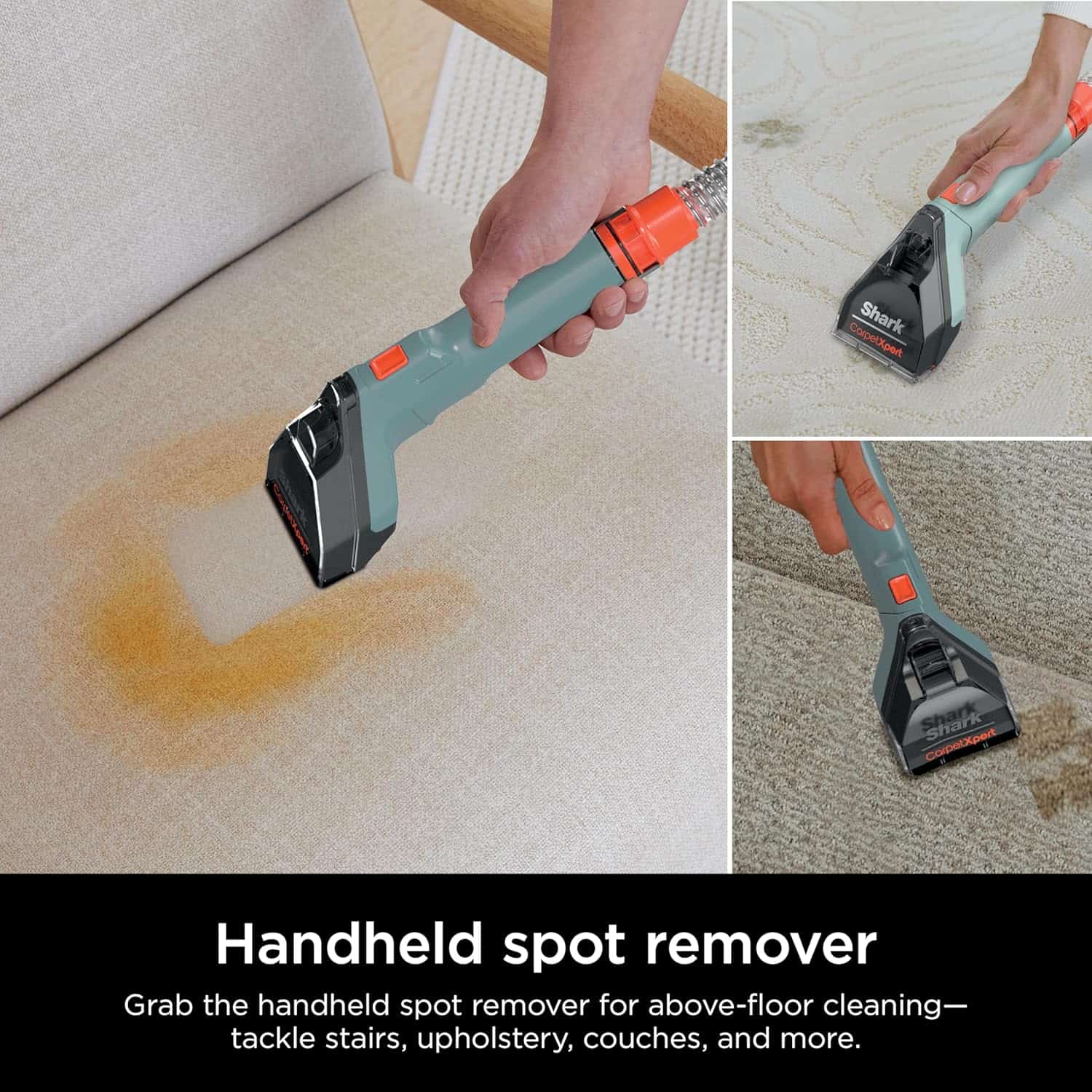 Shark CarpetXpert Upright Deep Carpet Cleaner with Handheld Spot & Stain Eliminator, 12oz Cleanser, Dirt & Grime Removal, Carpet Shampooer, Slate Green, EX151