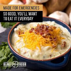 Ready Hour Emergency Meal Entrées, Real Non-Perishable Meals, 25-Year Shelf Life, Portable Flood-Safe Container, 120 Servings