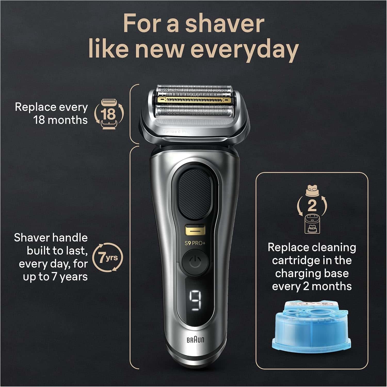 Braun Series 9 PRO+ Electric Shaver with 6 in 1 SmartCare Center - Silver