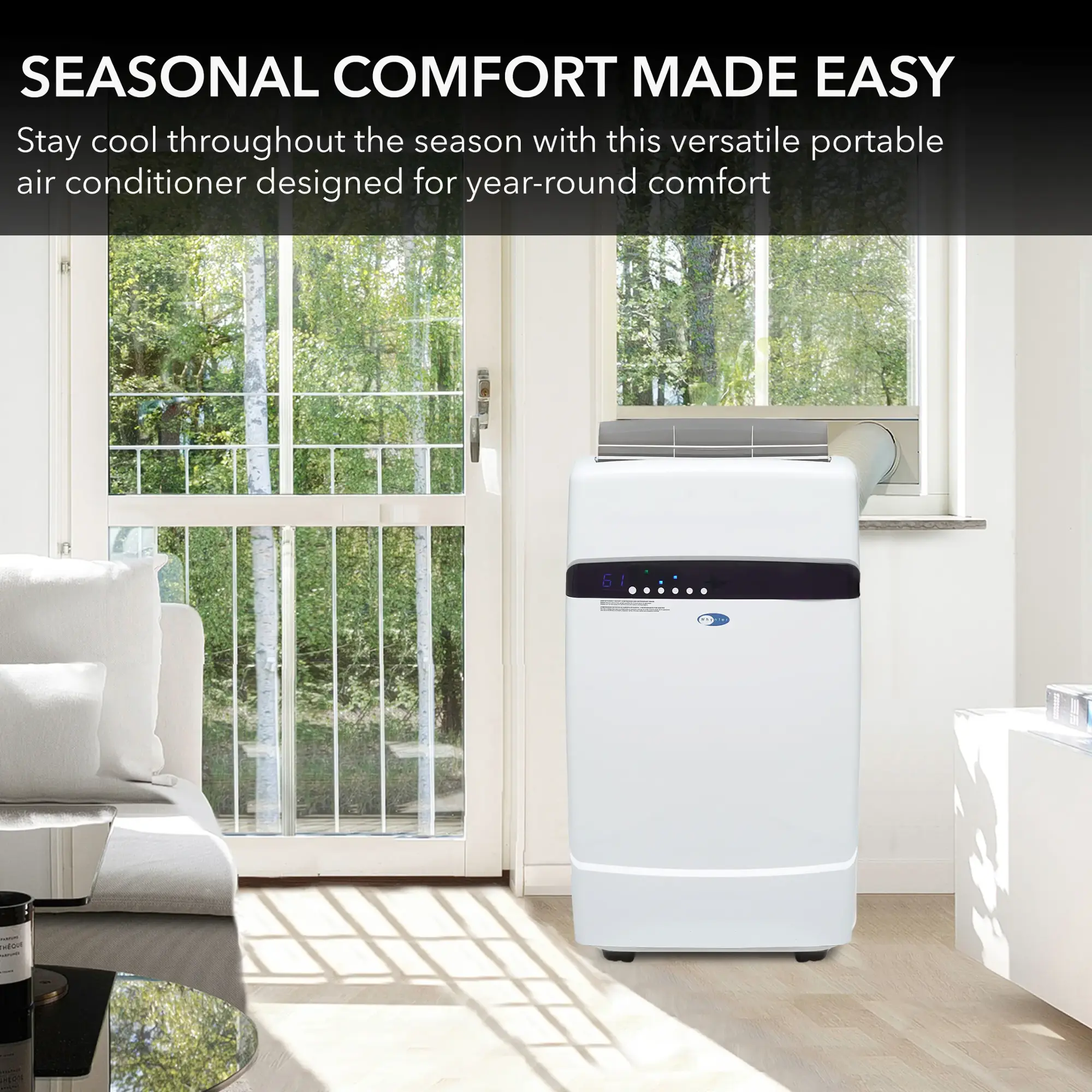 Whynter - 400 Sq. Ft. Portable Air Conditioner and Heater - Frost White