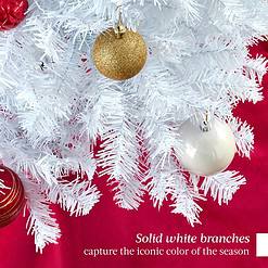 Best Choice Products Artificial Christmas Tree, White 9ft Premium Pine Unlit Holiday Decoration