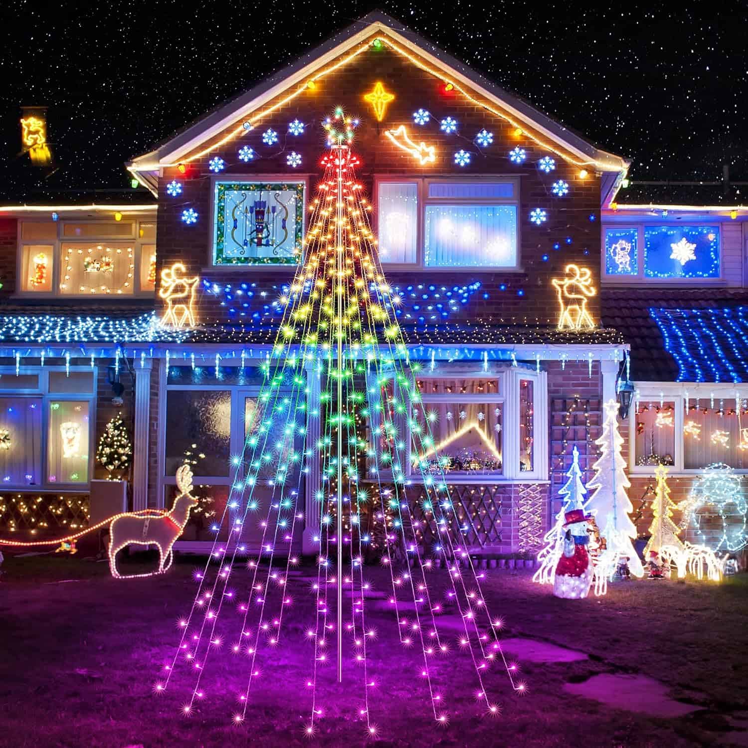 Lomotech RGB Color Changing Christmas Tree Lights - 10Ft 404 LED with 7.08" Topper