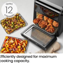 Chefman 12-Quart 6-in-1 Air Fryer Oven with Digital Timer, Touchscreen, and 12 Presets - Family Size Countertop Convection Oven, Dishwasher-Safe Parts