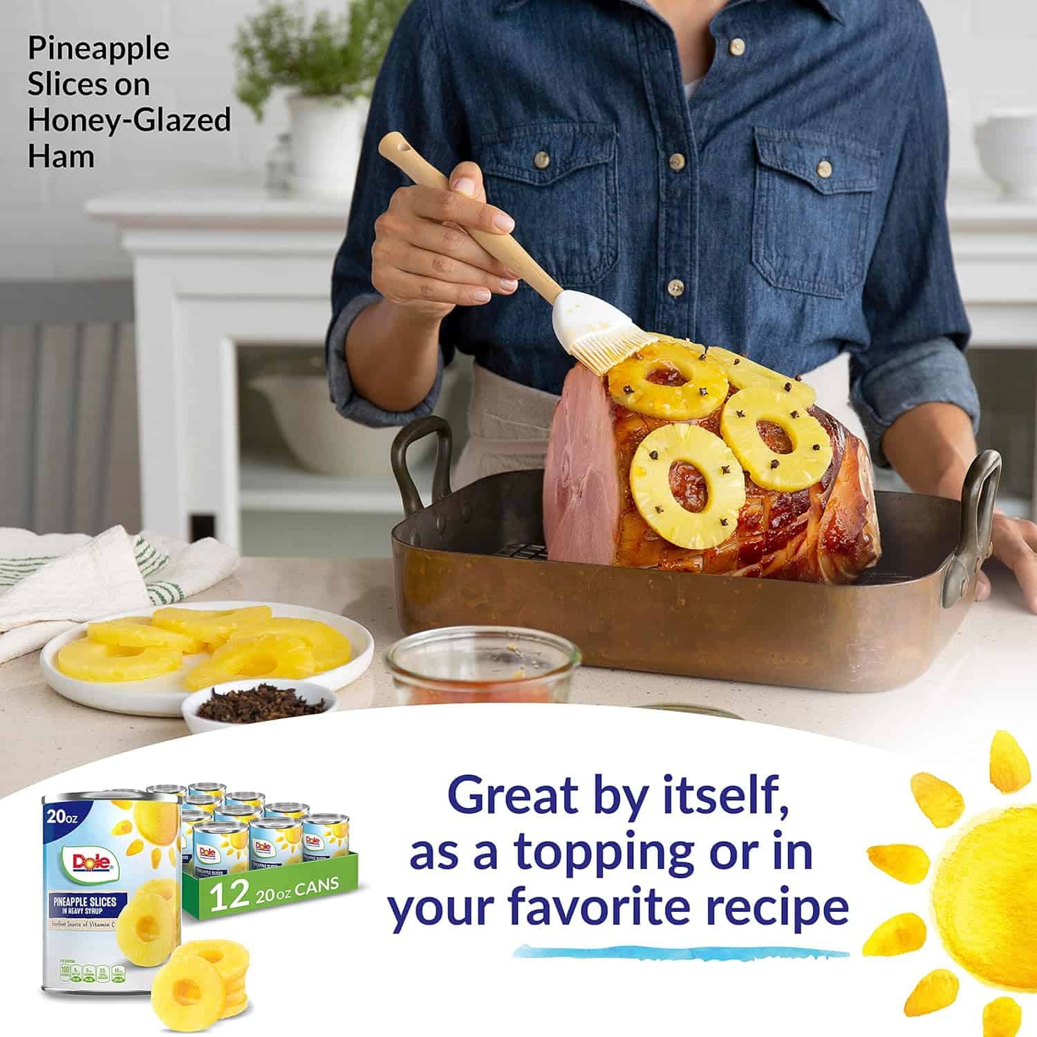Dole Canned Fruit, Pineapple Slices in Heavy Syrup, Gluten Free, Pantry Staples, 20 Oz, 12 Count, Packaging May Vary