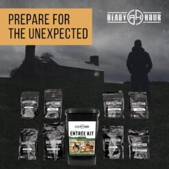 Ready Hour Emergency Meal Entrées, Real Non-Perishable Meals, 25-Year Shelf Life, Portable Flood-Safe Container, 120 Servings