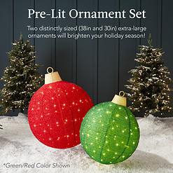 Best Choice Products 2pc Lighted Pop-Up Outdoor Christmas Ornament Set - Red/White
